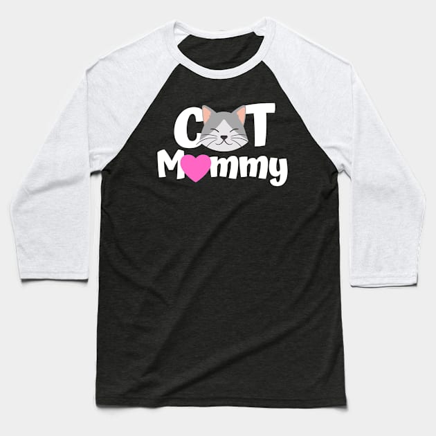 Cat Mommy Baseball T-Shirt by E.S. Creative